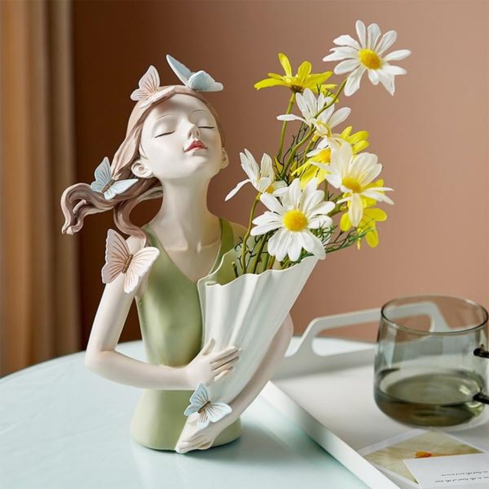 Modern Butterfly Girl Sculpture